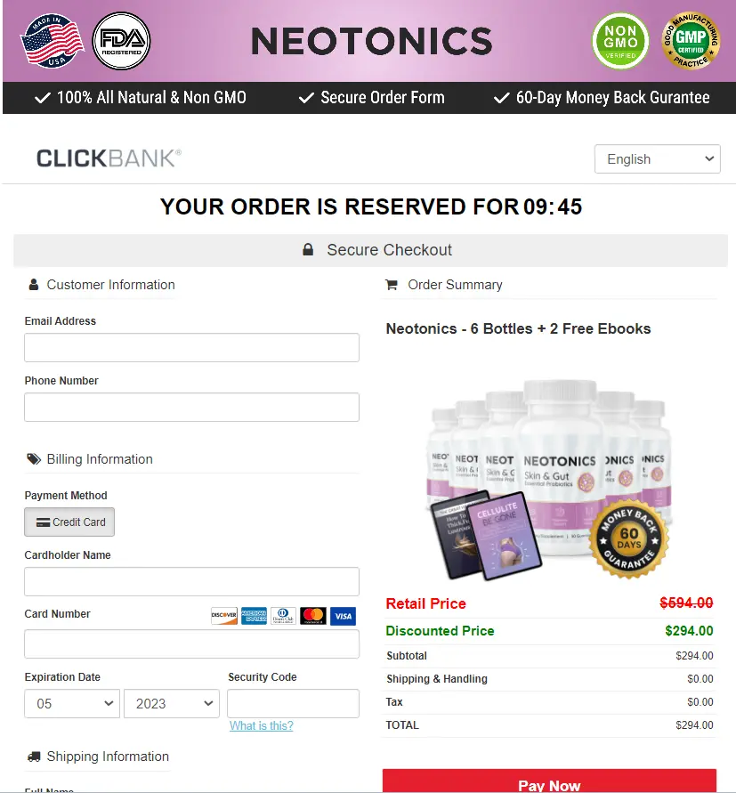 Neotonics Neotonics - Order Page